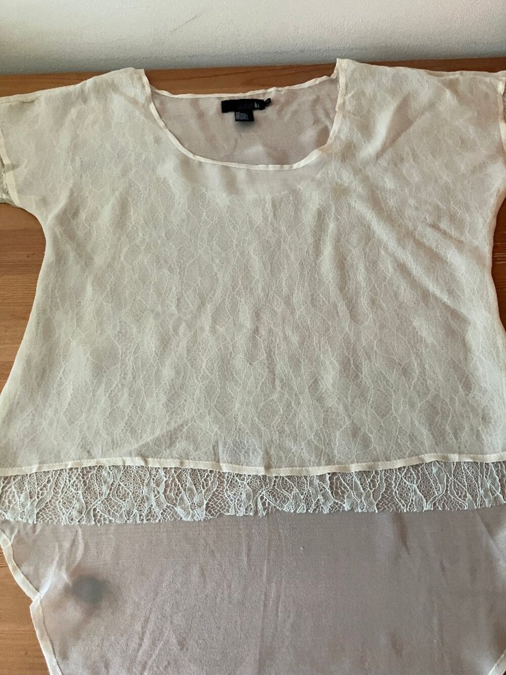 VTG ISABEL LU Ladies' Blouse/Top Creme color Silk Size M